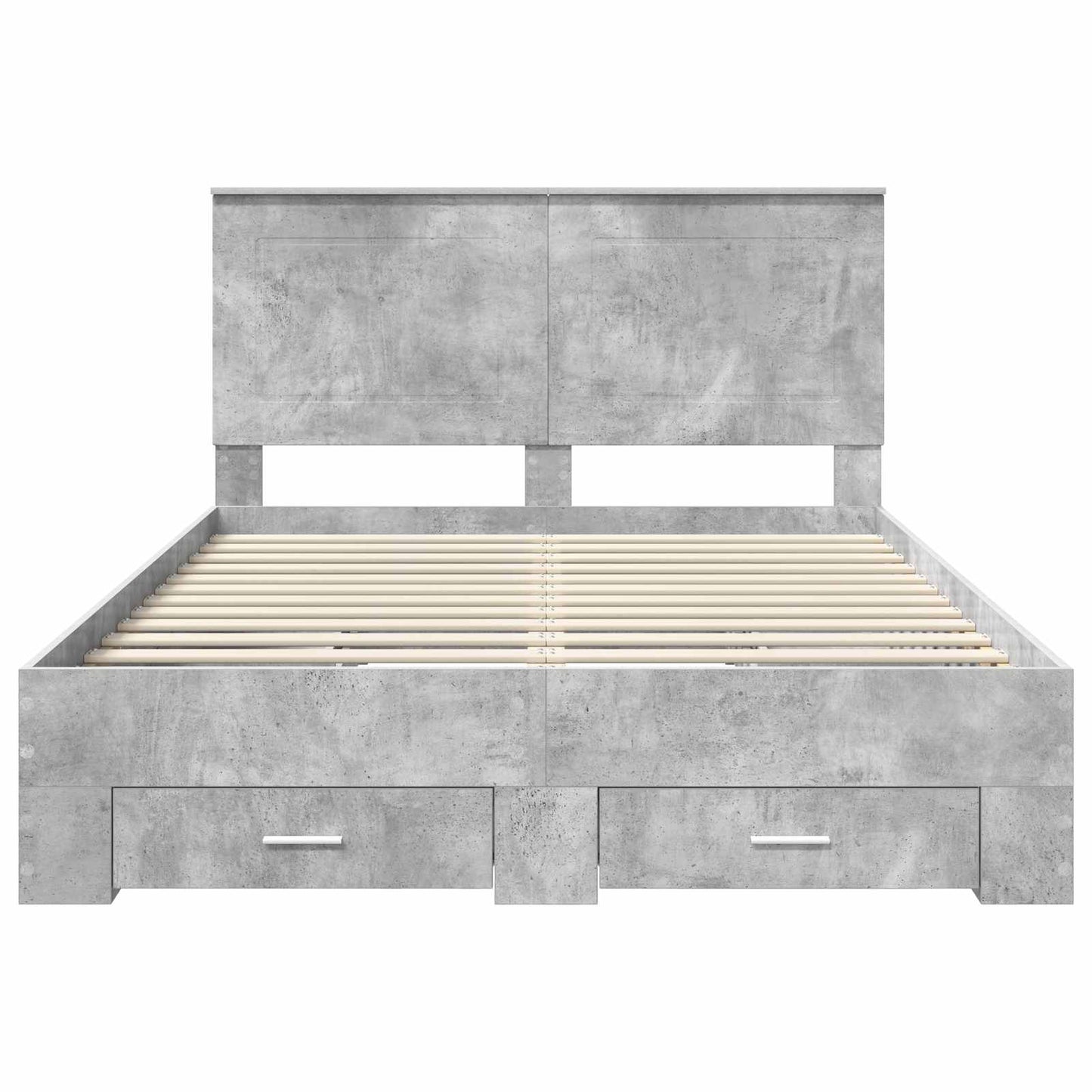 Bed Frame Concrete Grey 160 x 200 cm Engineered Wood