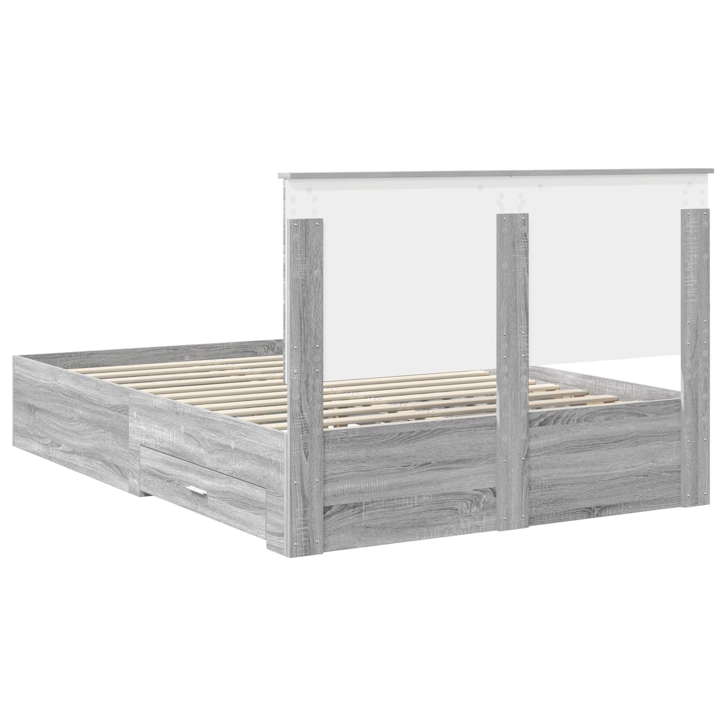 Bed Frame with Drawer Grey Sonoma 160 x 200 cm Engineered Wood