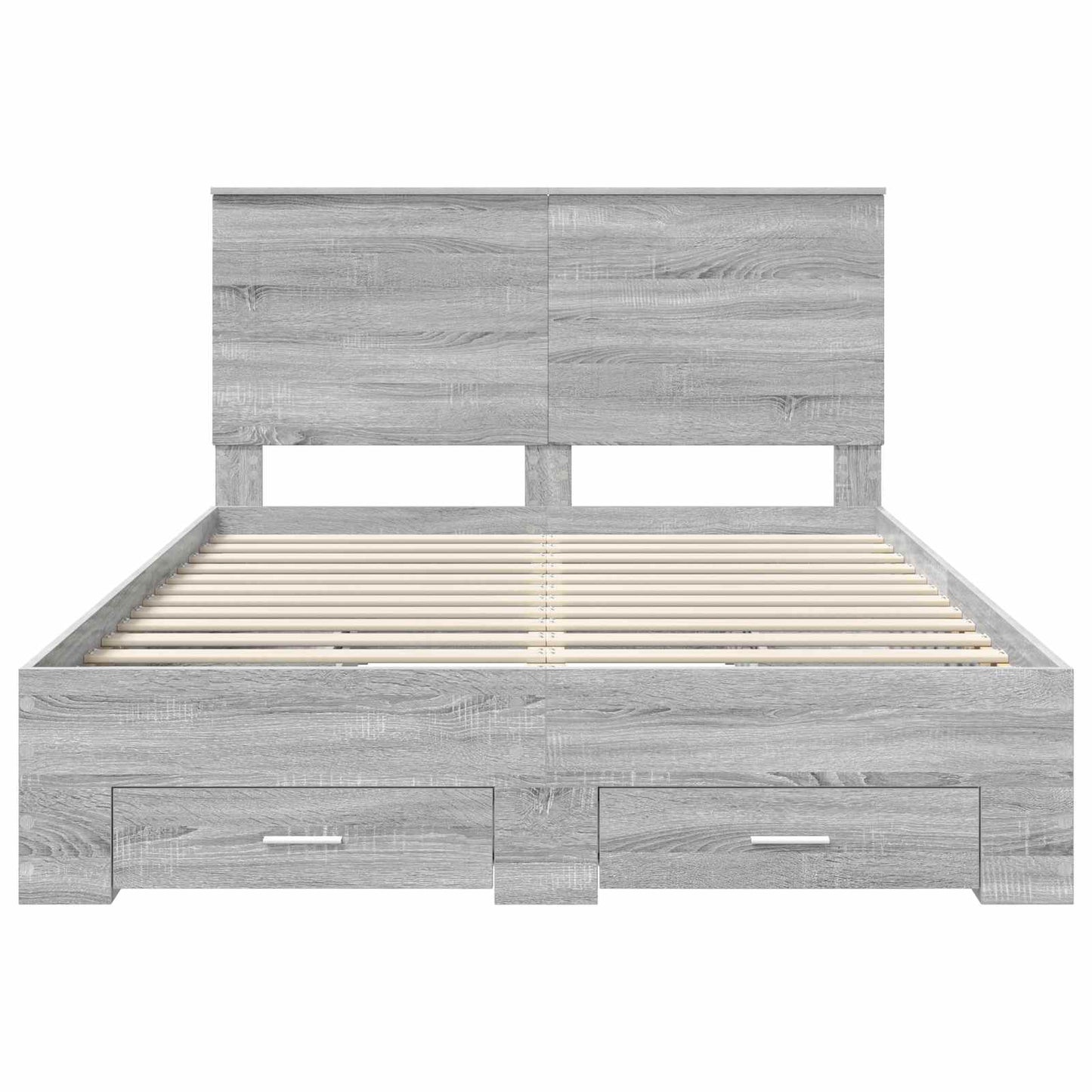Bed Frame with Drawer Grey Sonoma 160 x 200 cm Engineered Wood