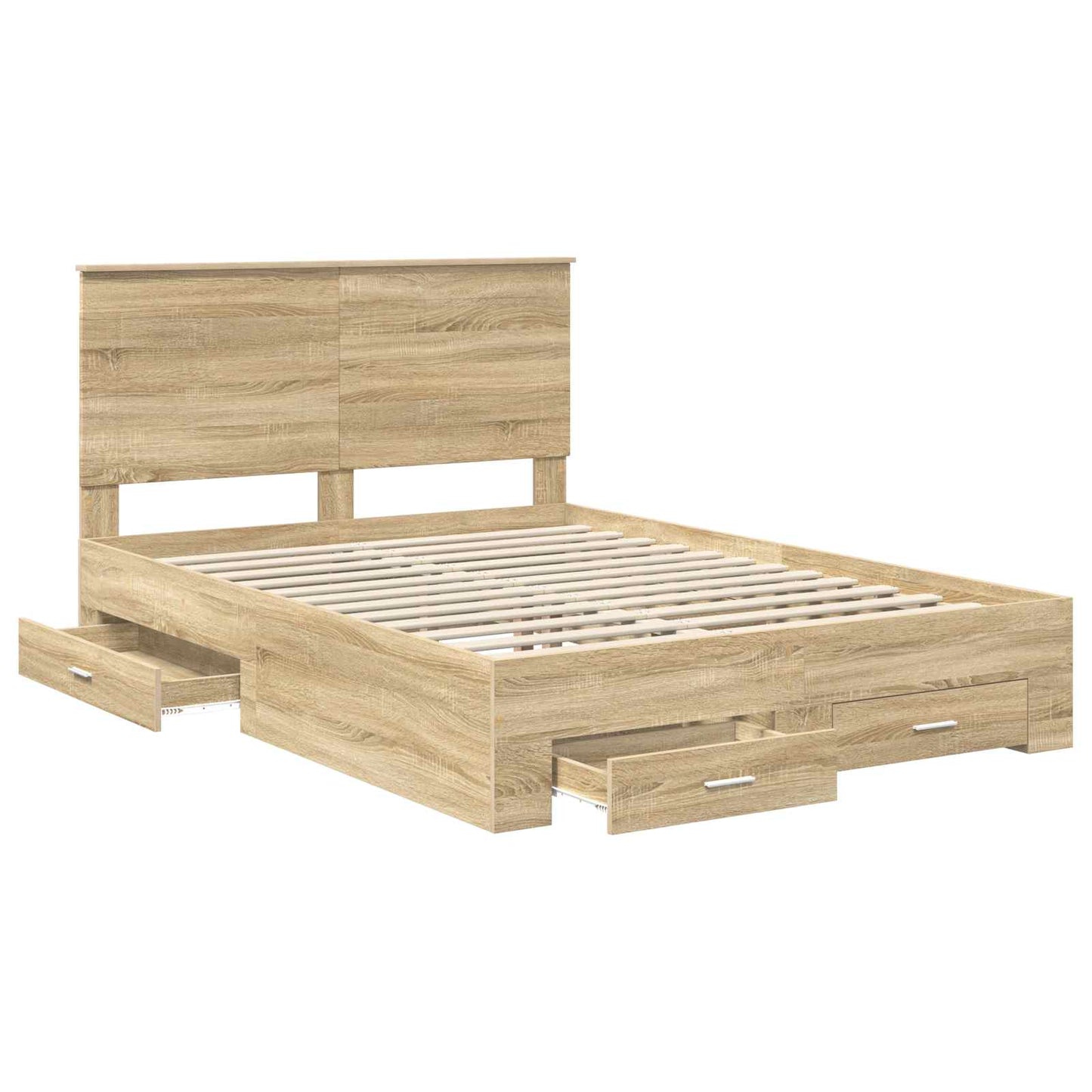 Bed Frame with Drawer Sonoma Oak 150 x 200 cm Engineered Wood