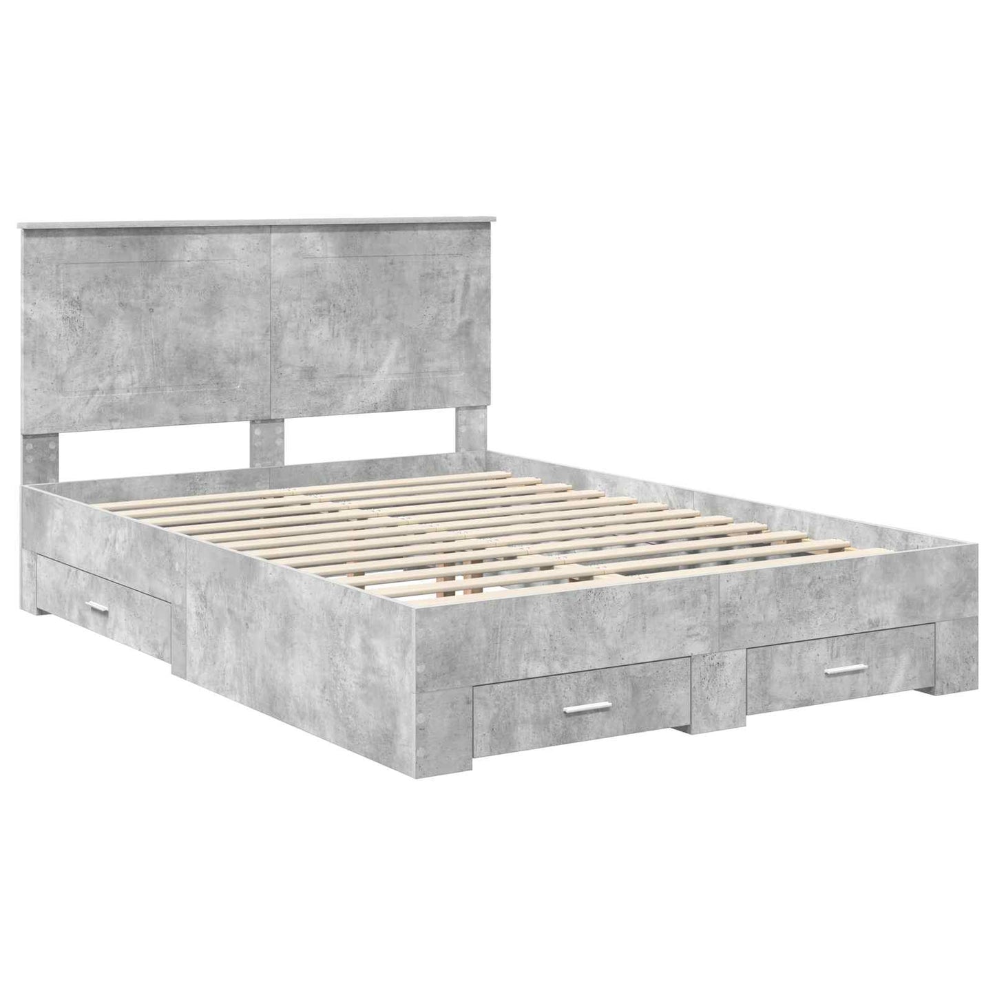 Bed Frame Concrete Grey 150 x 200 cm Engineered Wood