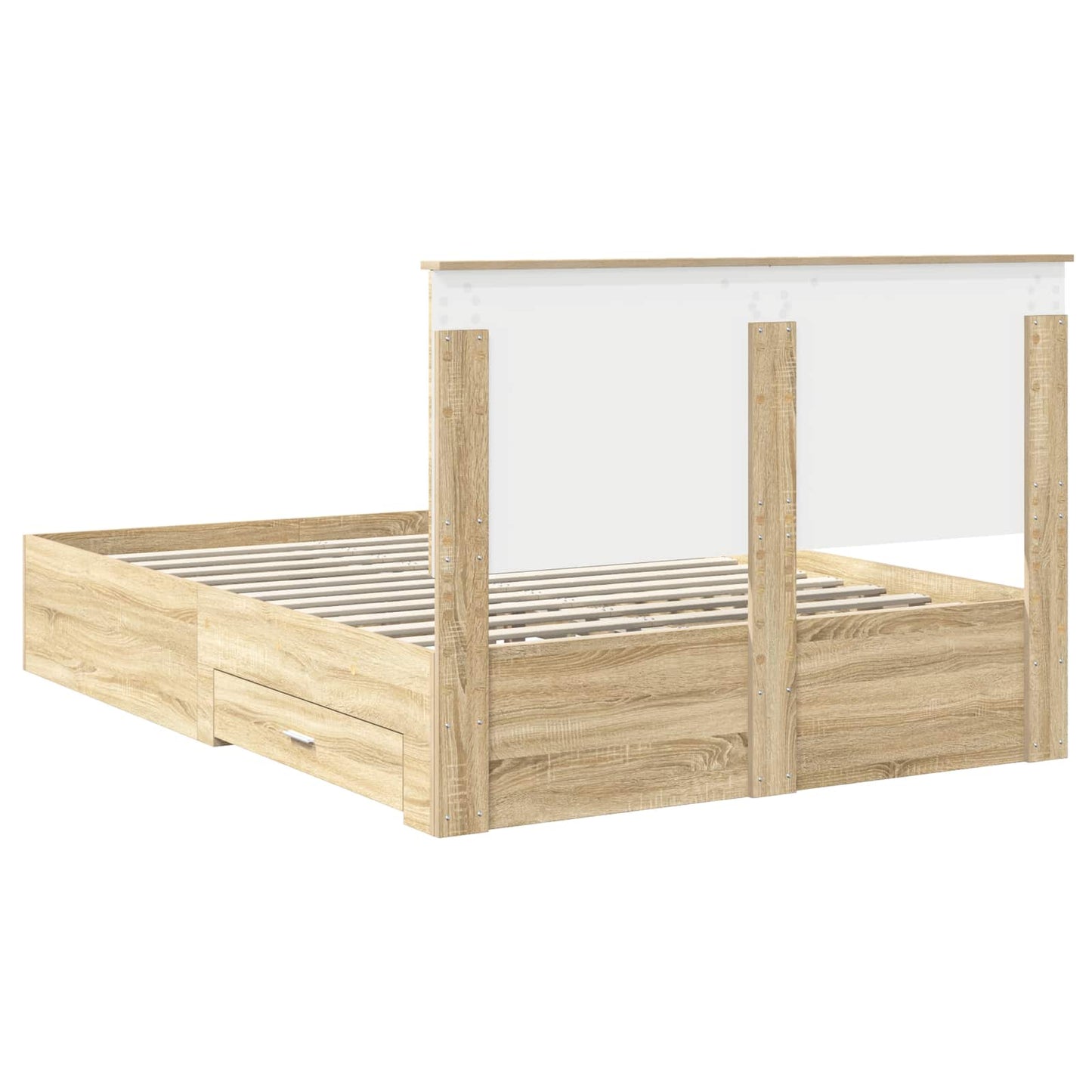 Bed Frame with Drawer Sonoma Oak 140 x 190 cm Engineered Wood