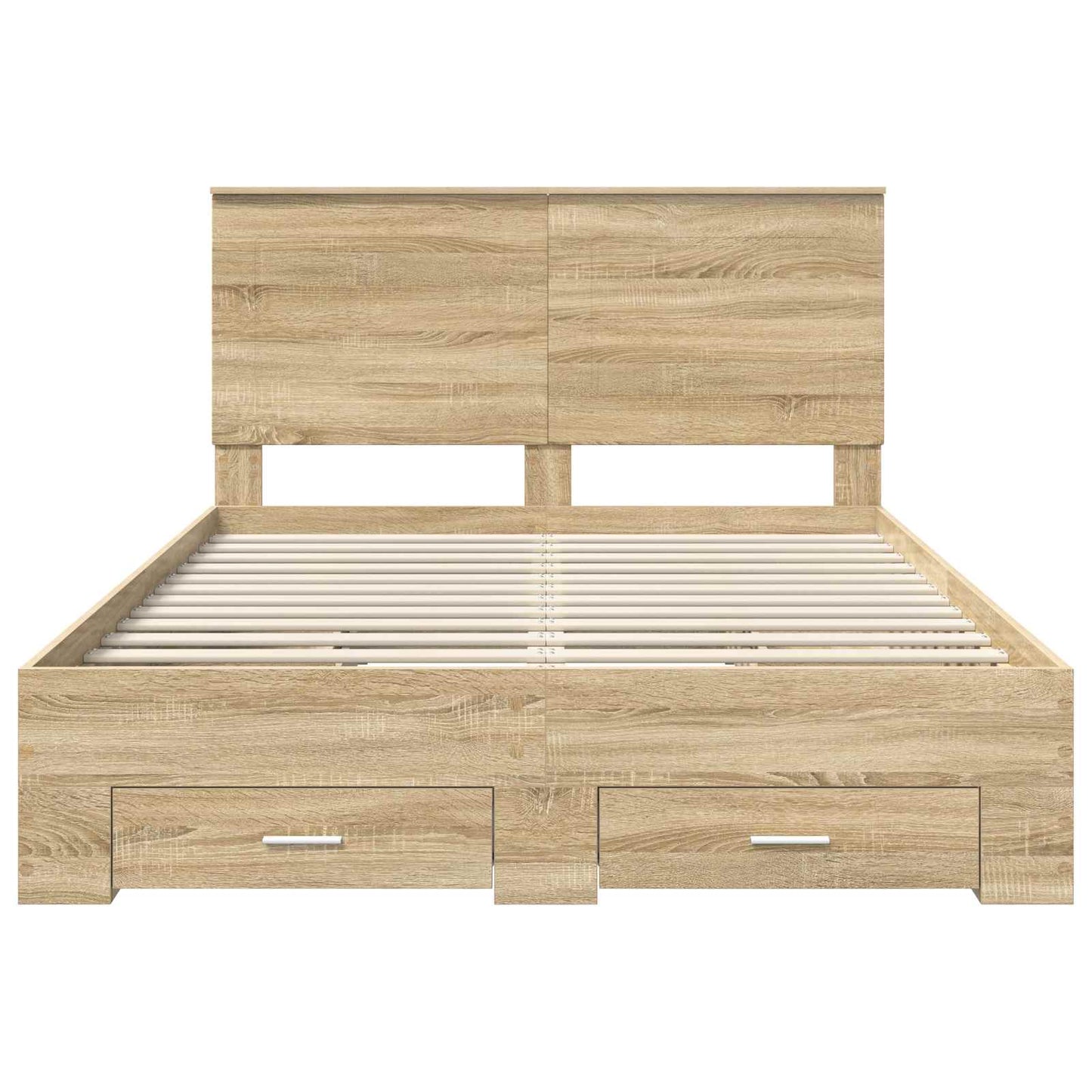 Bed Frame with Drawer Sonoma Oak 140 x 190 cm Engineered Wood
