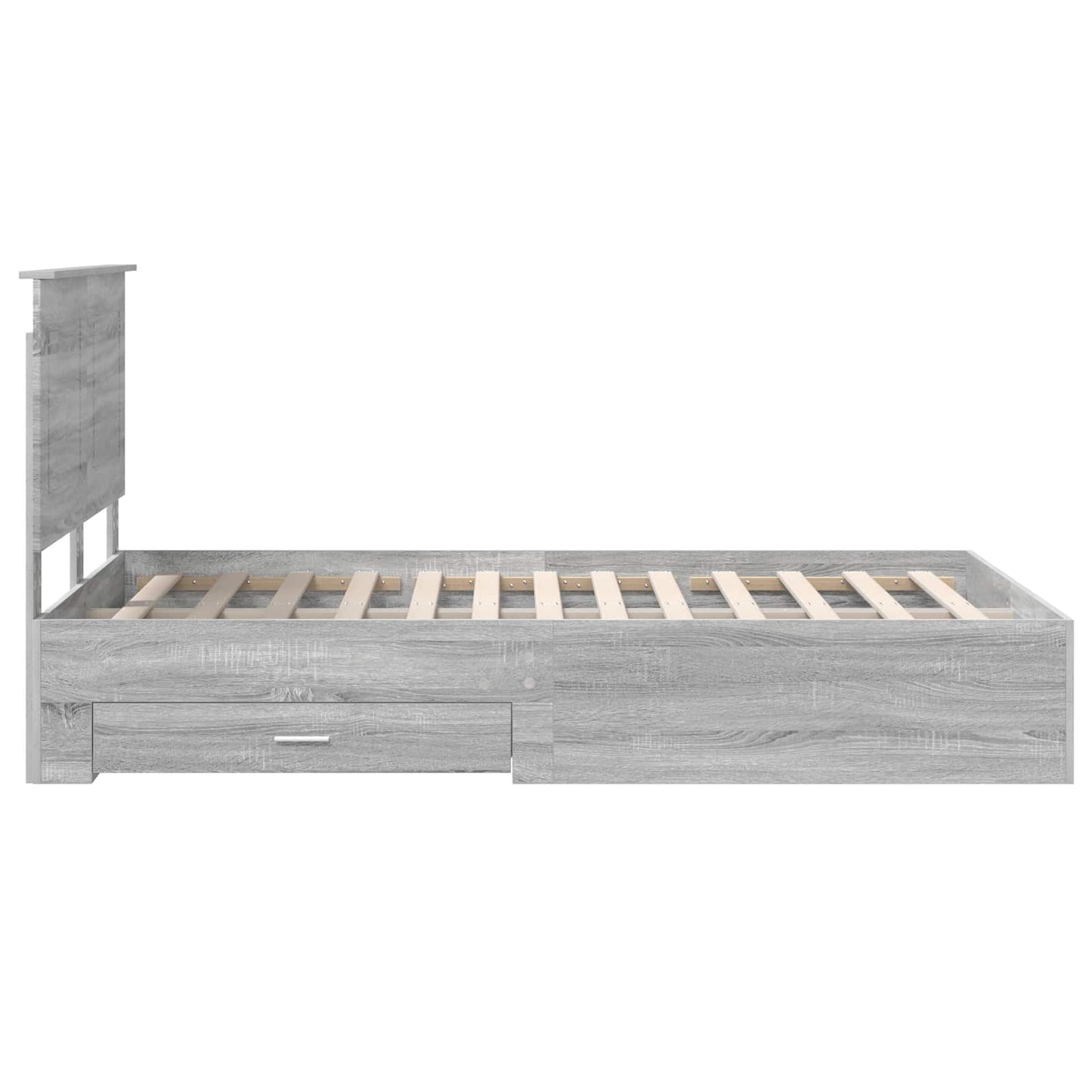 Bed Frame with Drawer Grey Sonoma 135 x 190 cm Engineered Wood