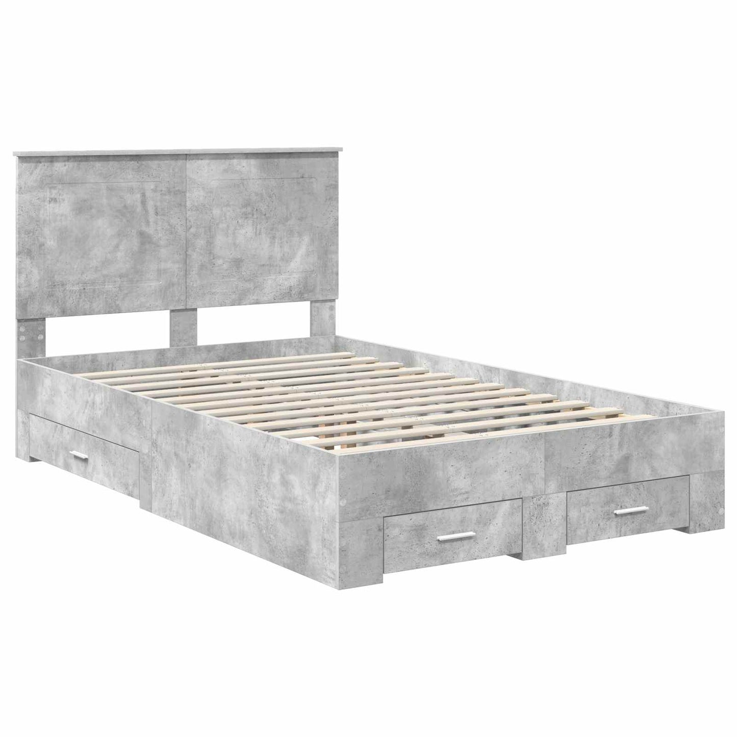Bed Frame Concrete Grey 120 x 190 cm Engineered Wood