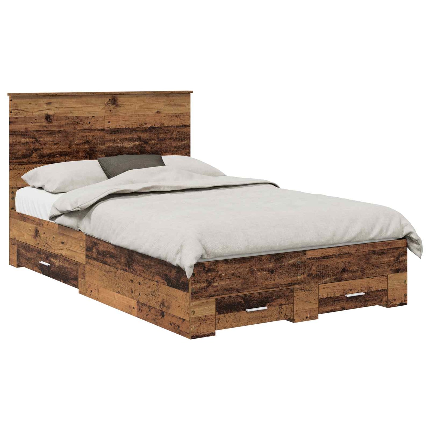 Bed Frame with Headboard Old Wood 120 x 190 cm Engineered Wood