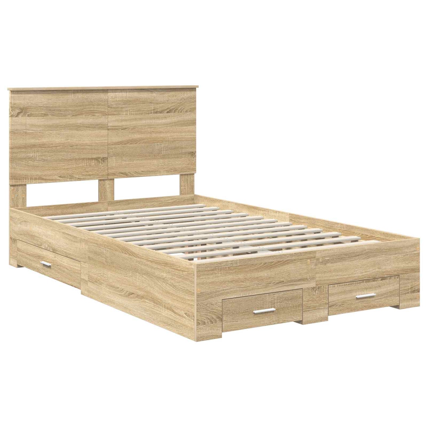 Bed Frame with Drawer Sonoma Oak 120 x 200 cm Engineered Wood