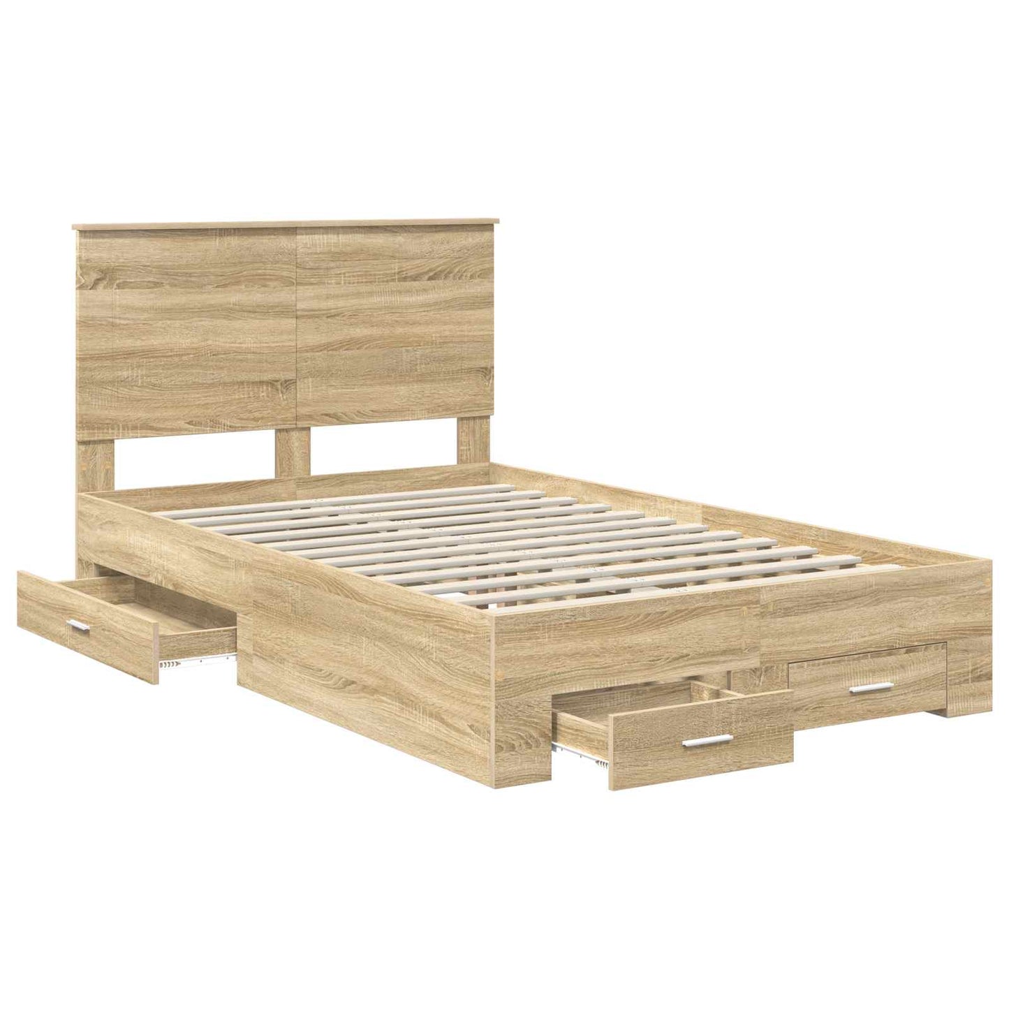 Bed Frame with Drawer Sonoma Oak 120 x 200 cm Engineered Wood