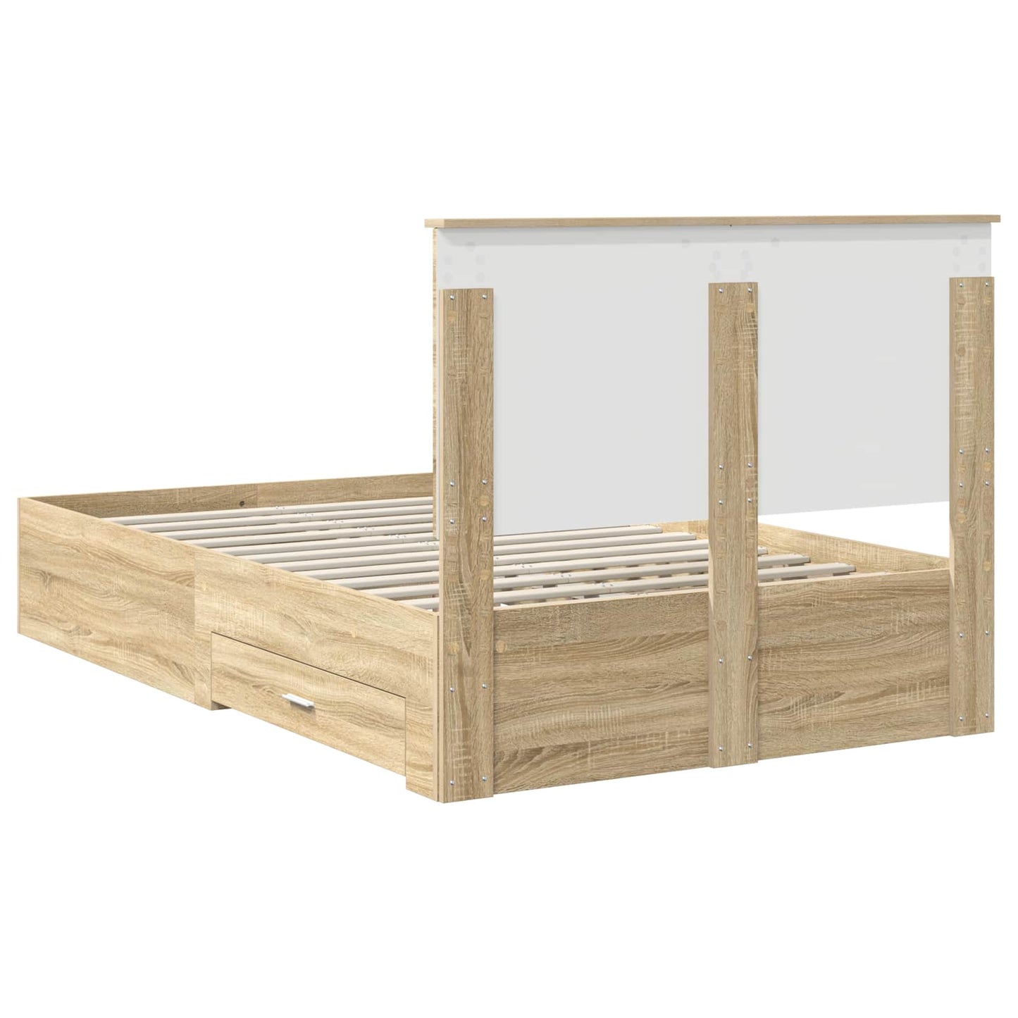 Bed Frame with Drawer Sonoma Oak 120 x 200 cm Engineered Wood