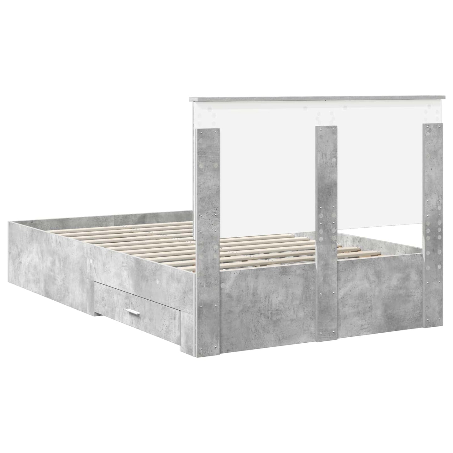 Bed Frame Concrete Grey 120 x 200 cm Engineered Wood