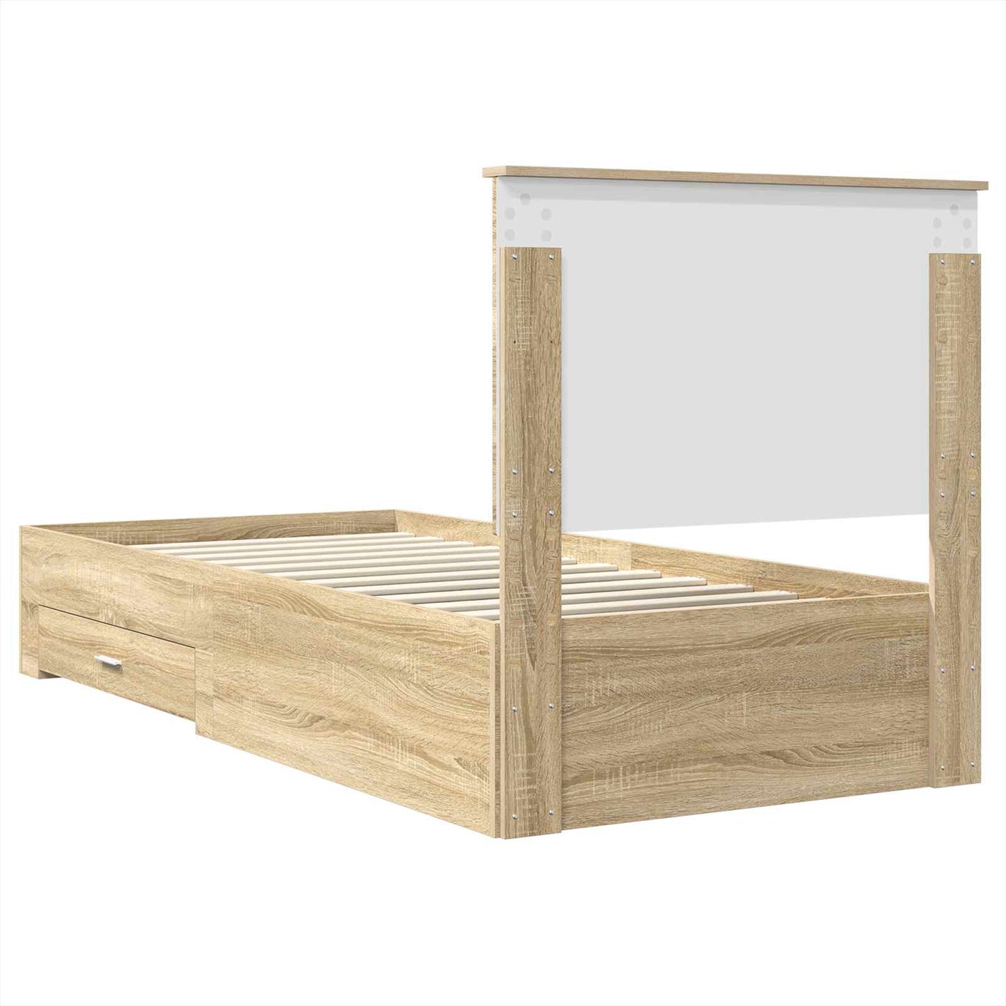 Bed Frame with Drawer Sonoma Oak 100 x 200 cm Engineered Wood