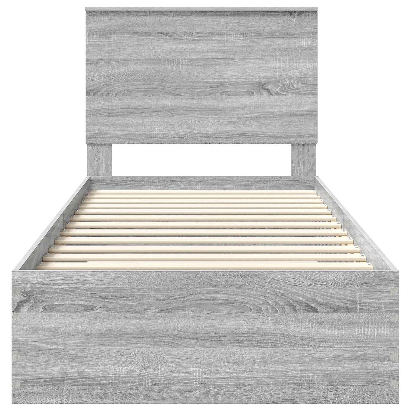 Bed Frame with Drawer Grey Sonoma 100 x 200 cm Engineered Wood