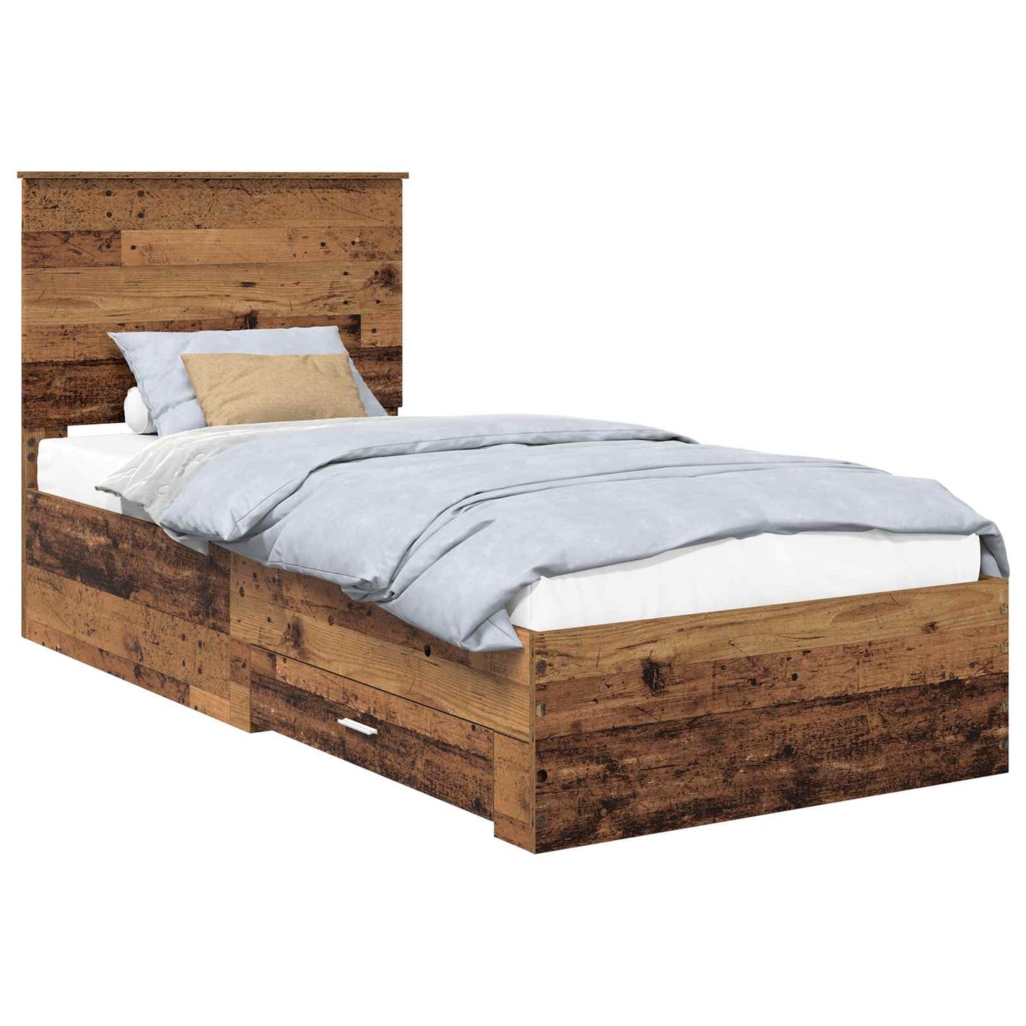 Bed Frame with Headboard Old Wood 100 x 200 cm Engineered Wood
