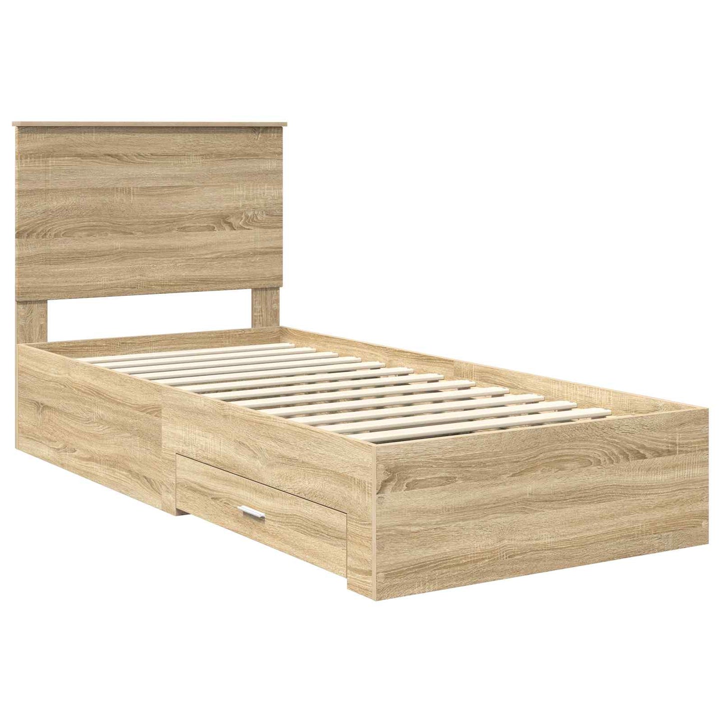 Bed Frame with Headboard Sonoma Oak 90 x 190 cm Engineered Wood
