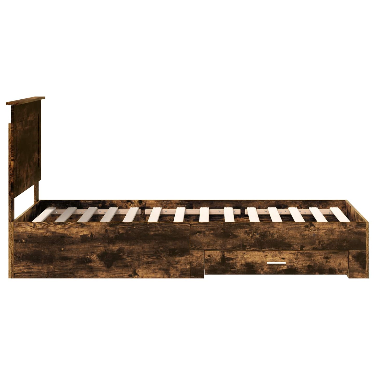 Bed Frame with Headboard Smoked Oak 90 x 190 cm Engineered Wood