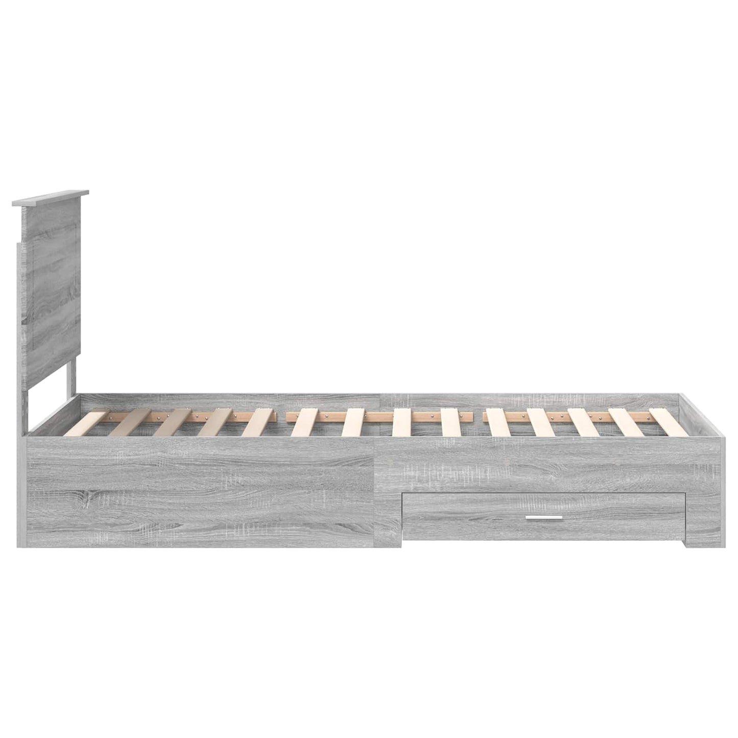 Bed Frame with Drawer Grey Sonoma 90 x 190 cm Engineered Wood