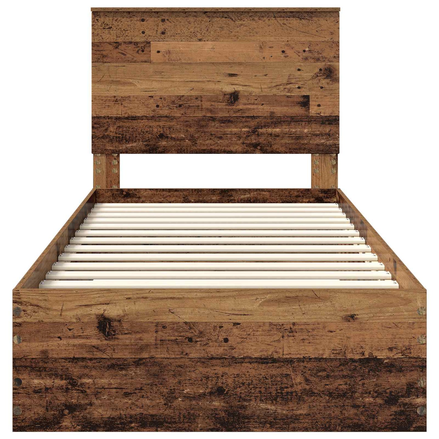 Bed Frame with Headboard Old Wood 90 x 190 cm Engineered Wood