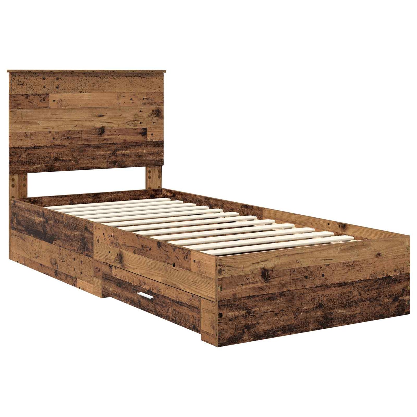 Bed Frame with Headboard Old Wood 90 x 200 cm Engineered Wood
