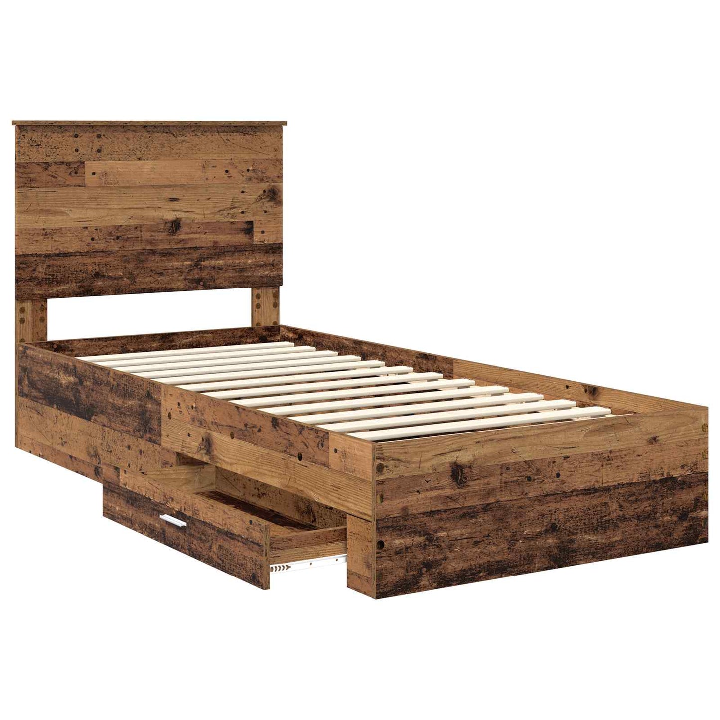 Bed Frame with Headboard Old Wood 90 x 200 cm Engineered Wood