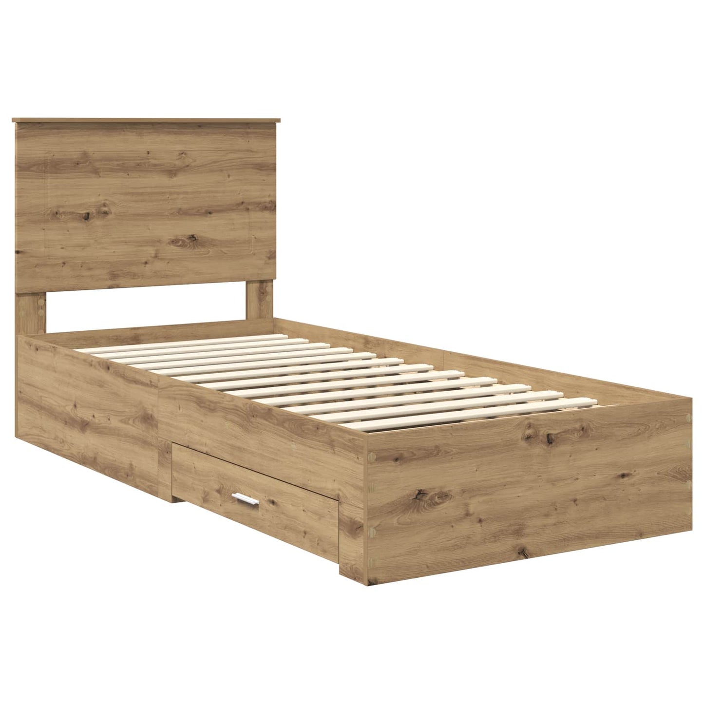 Bed Frame with Drawer Artisan Oak 90 x 200 cm Engineered Wood