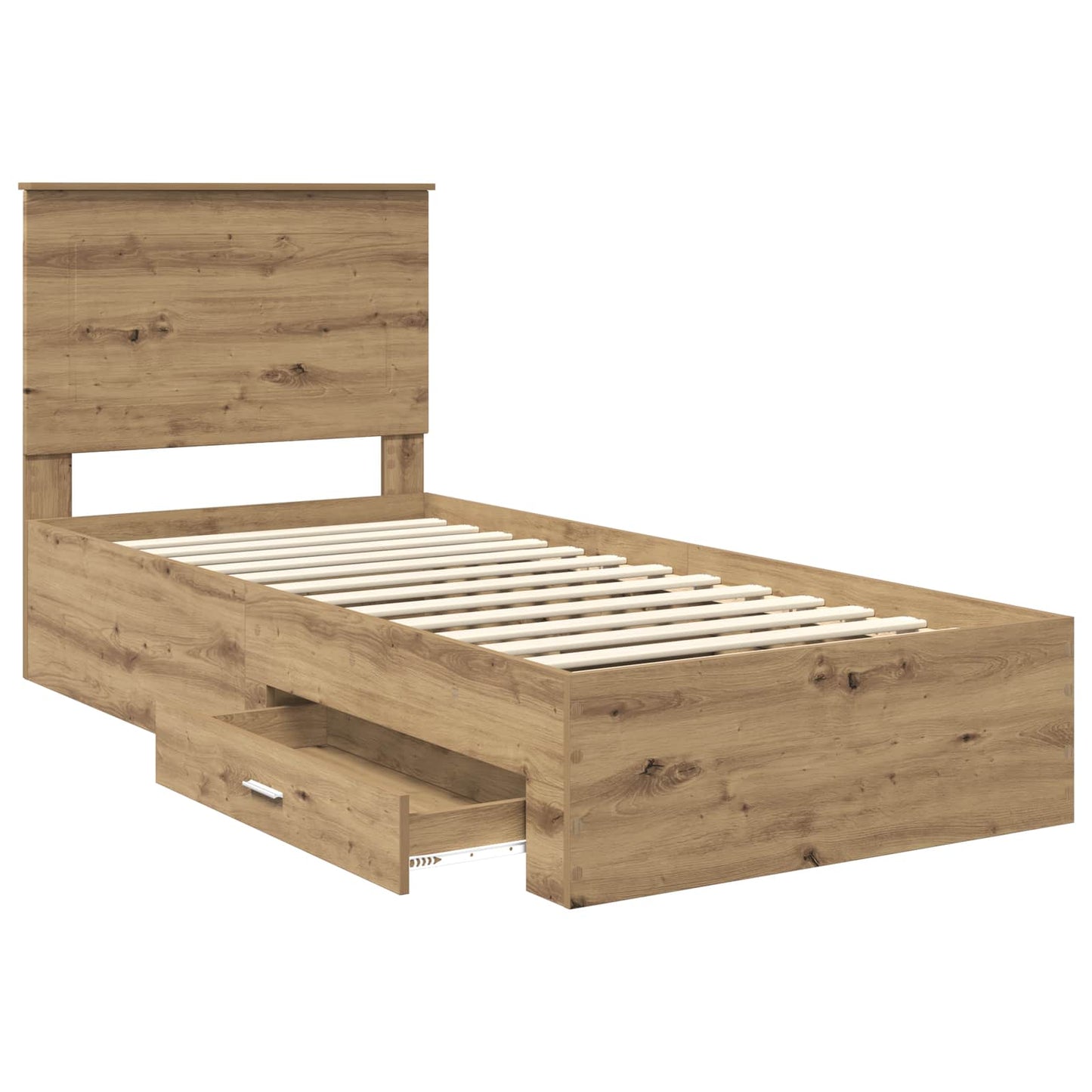 Bed Frame with Drawer Artisan Oak 90 x 200 cm Engineered Wood