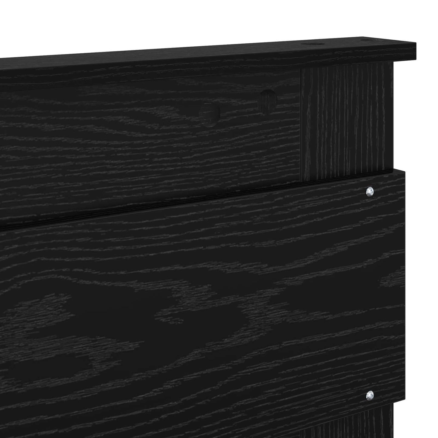 Bed Frame with Headboard Black 200 x 200 cm Solid Pine Wood