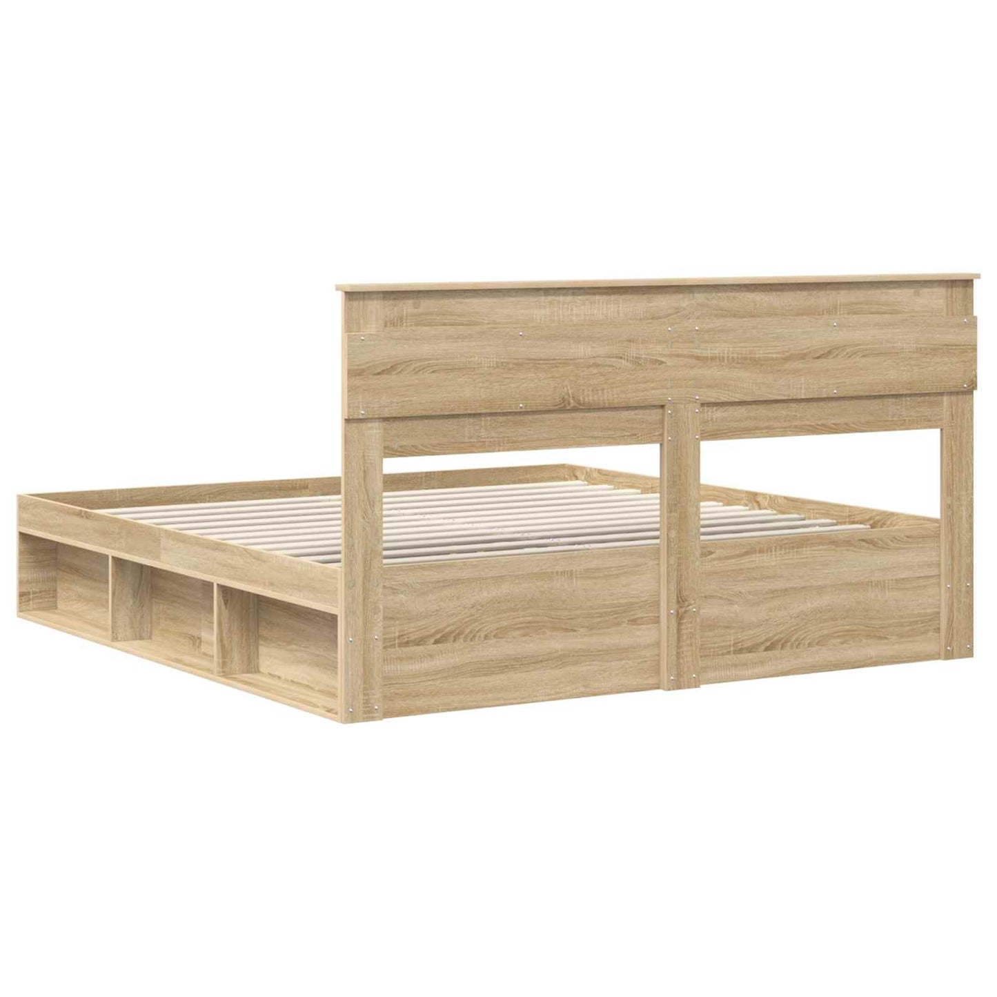 Bed Frame with Headboard Sonoma 200 x 200 cm Solid Pine Wood