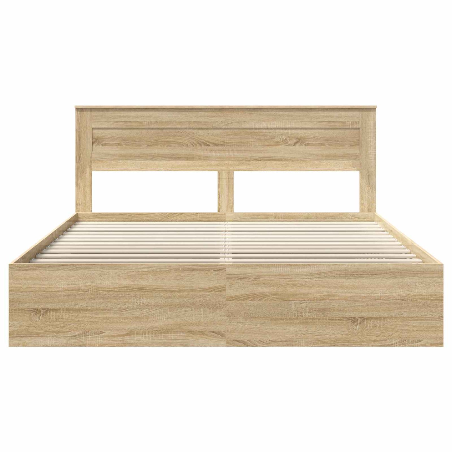 Bed Frame with Headboard Sonoma 200 x 200 cm Solid Pine Wood
