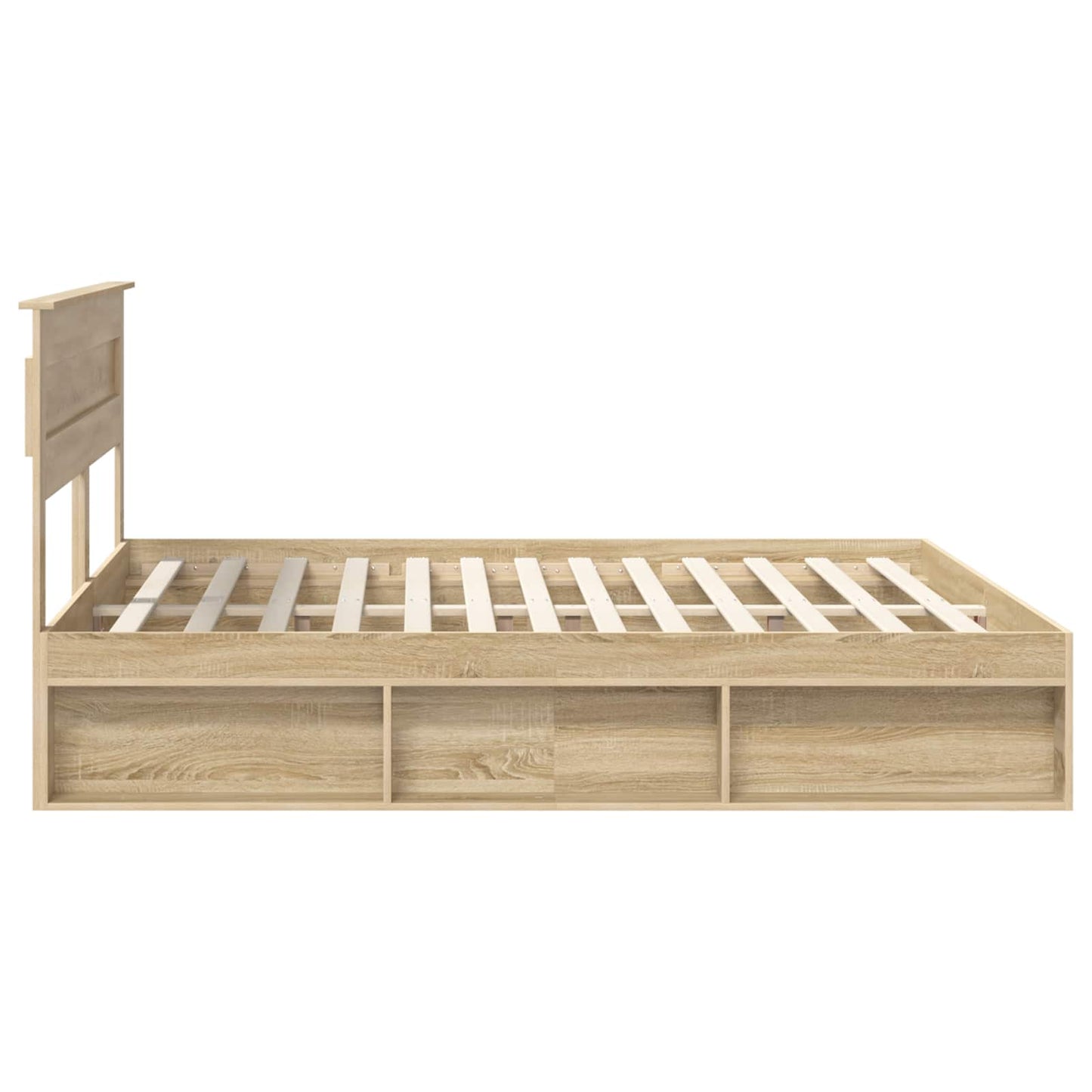 Bed Frame with Headboard Sonoma 200 x 200 cm Solid Pine Wood