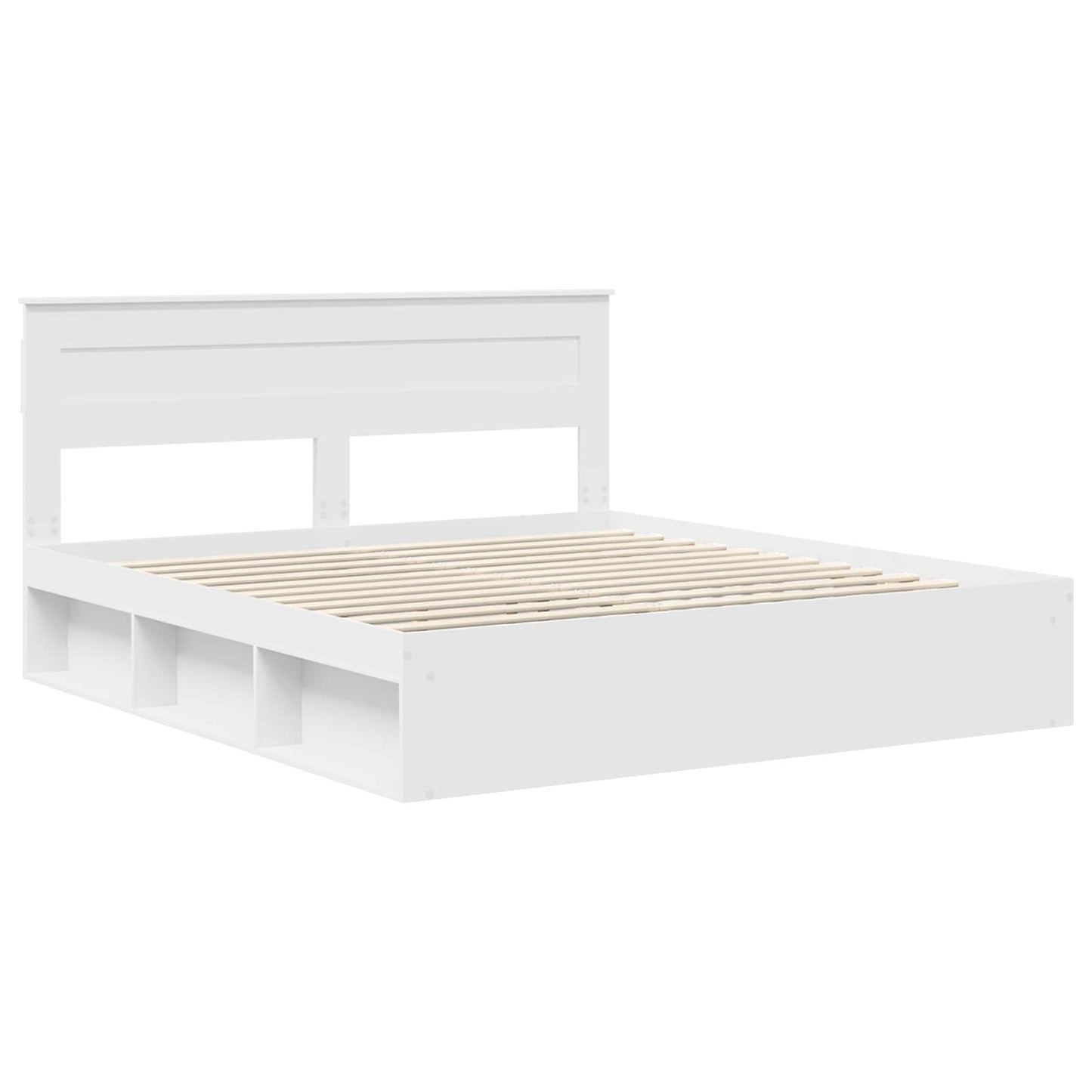 Bed Frame with Headboard White 180 x 200 cm Solid Pine Wood