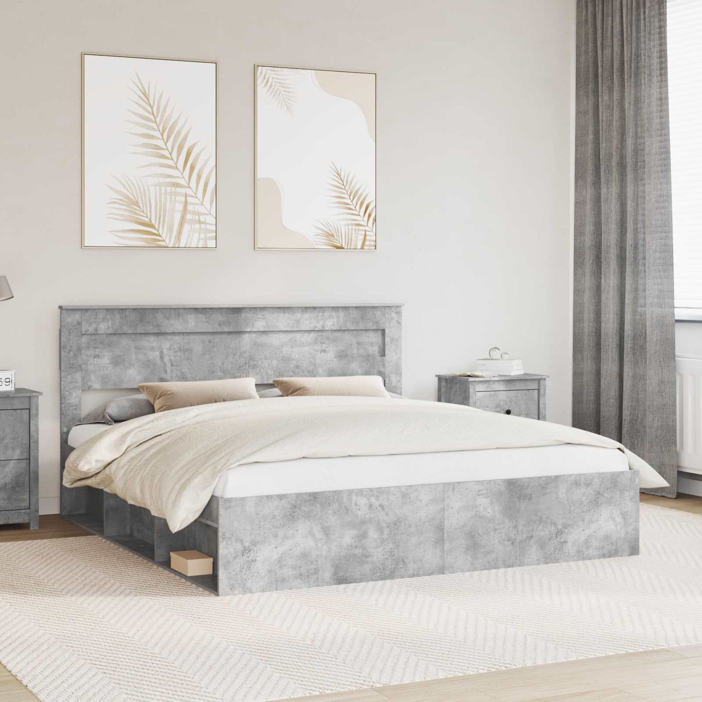 Bed Frame with Headboard Concerte 180 x 200 cm Solid Pine Wood
