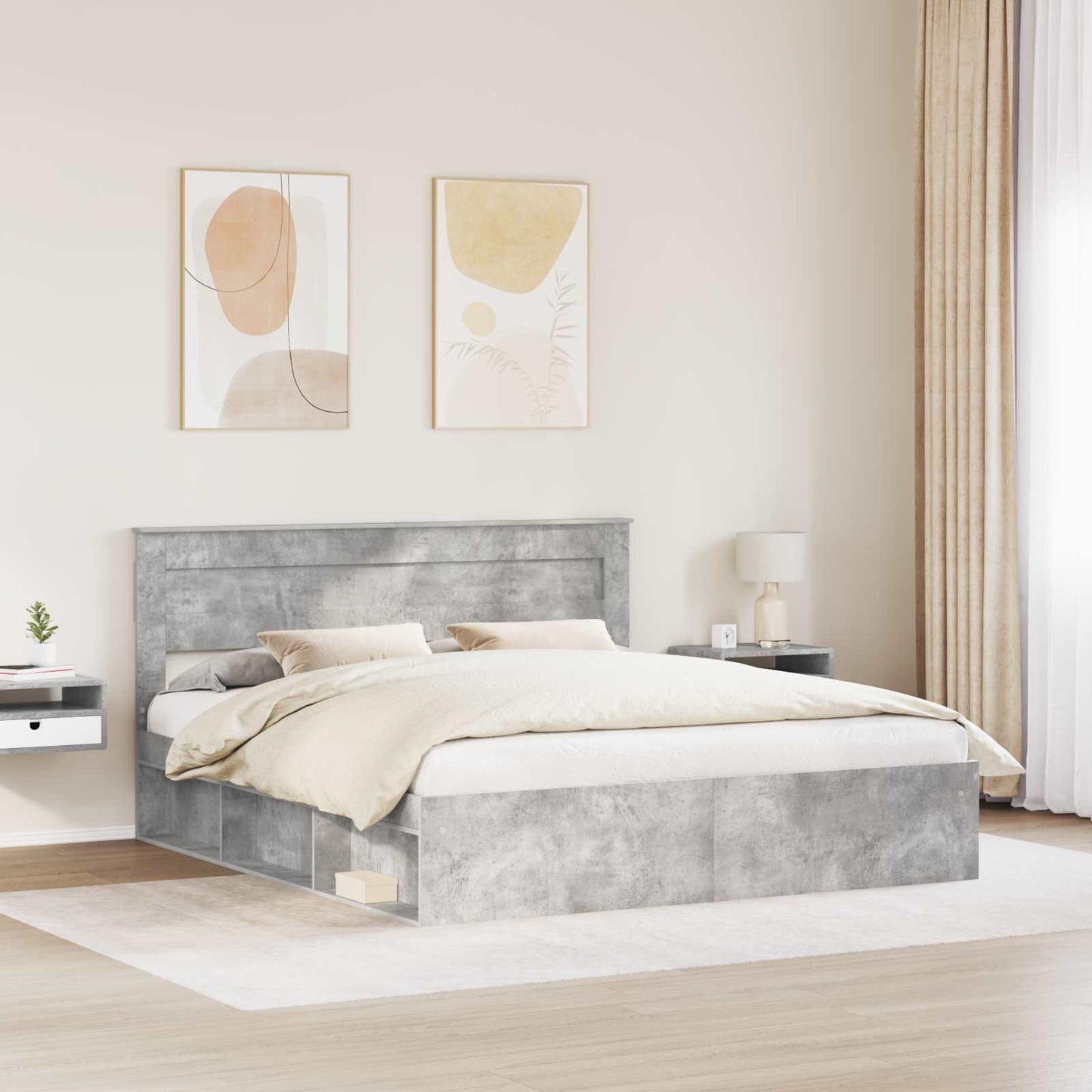 Bed Frame with Headboard Concerte 180 x 200 cm Solid Pine Wood
