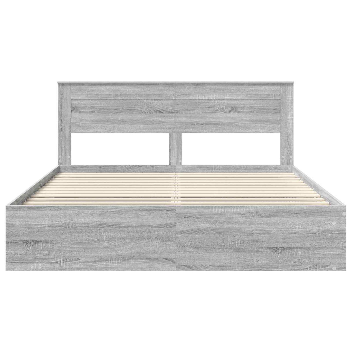 Bed Frame Grey Sonoma 180 x 200 cm Solid Pine Wood