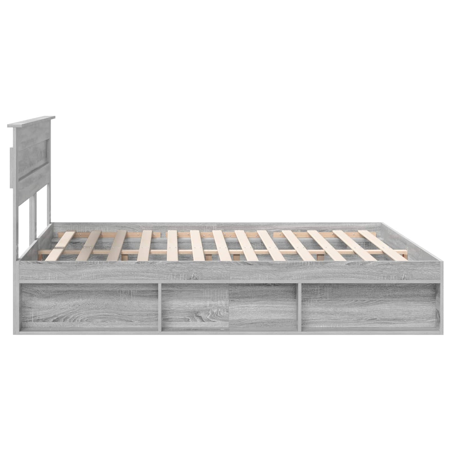 Bed Frame Grey Sonoma 180 x 200 cm Solid Pine Wood