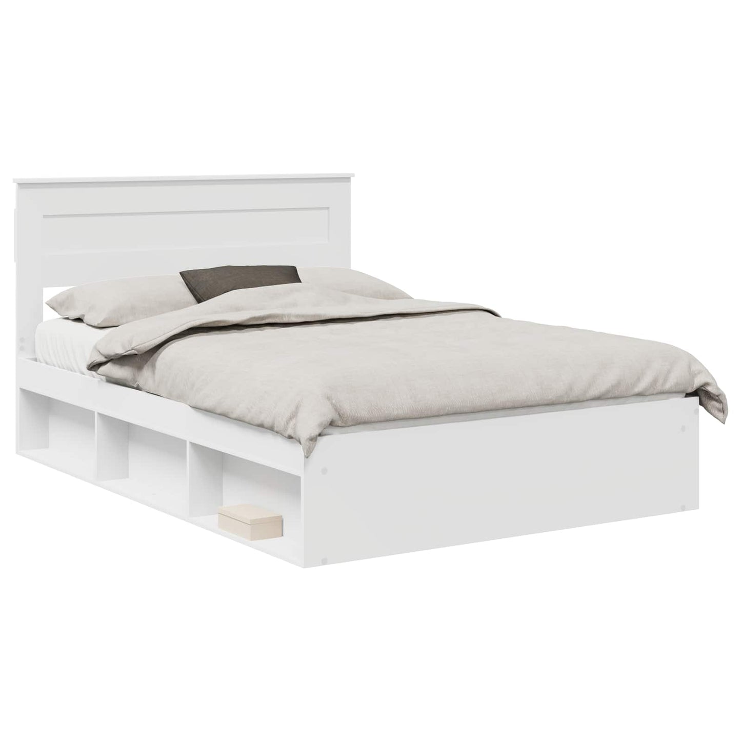 Bed Frame with Headboard White 160 x 200 cm Solid Pine Wood
