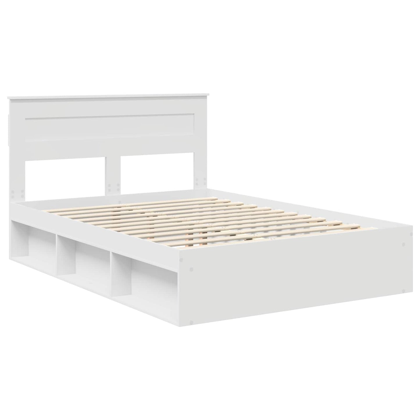 Bed Frame with Headboard White 160 x 200 cm Solid Pine Wood