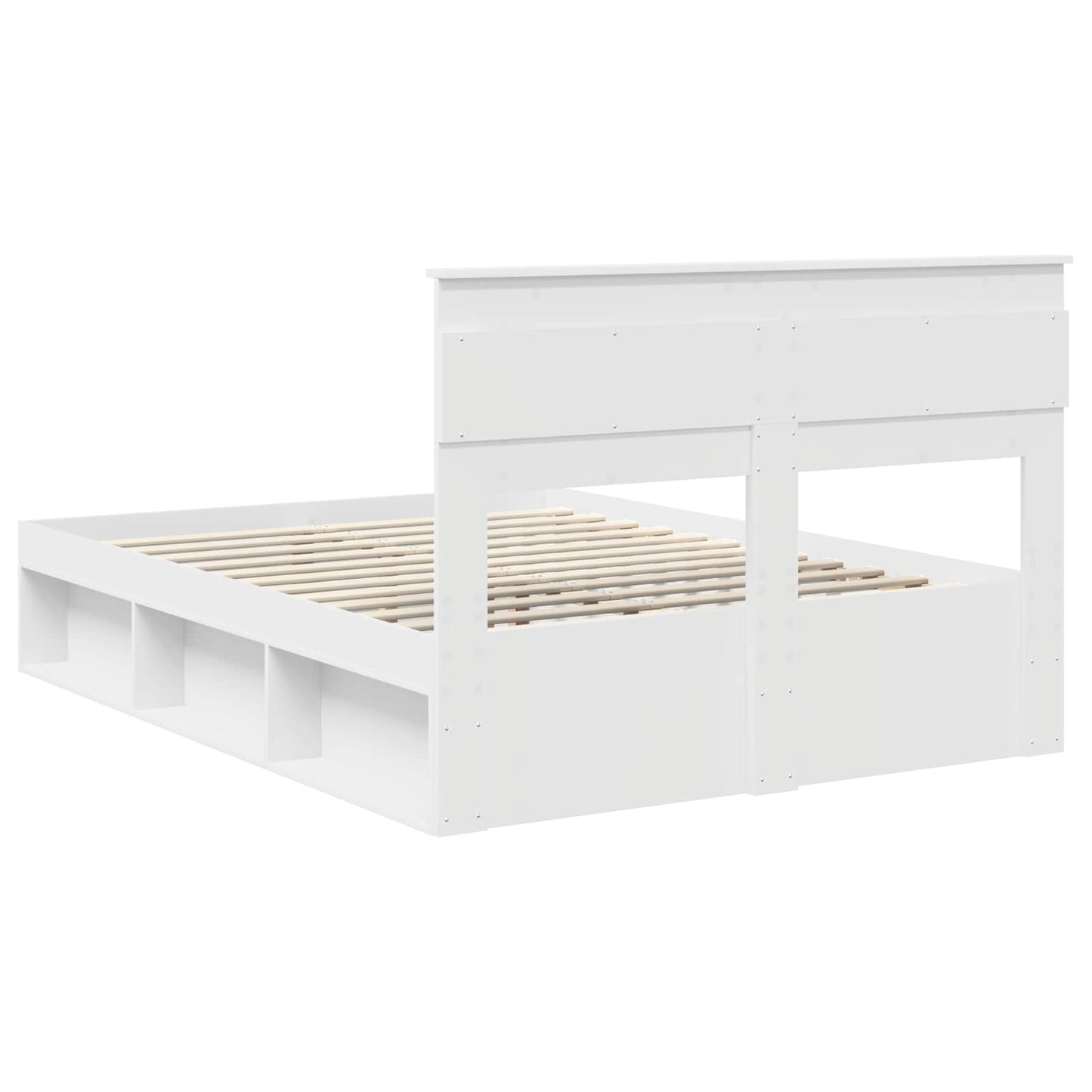 Bed Frame with Headboard White 160 x 200 cm Solid Pine Wood