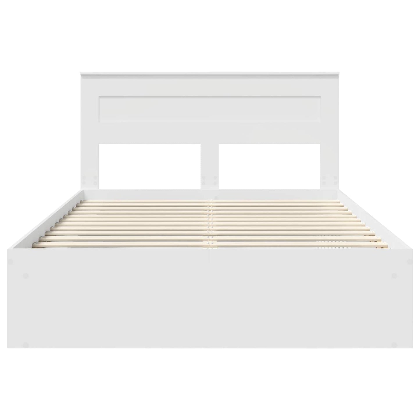Bed Frame with Headboard White 160 x 200 cm Solid Pine Wood