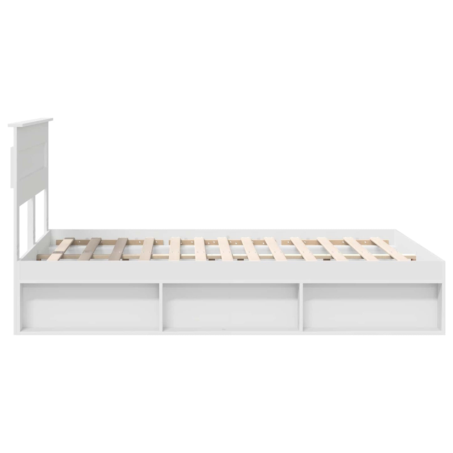Bed Frame with Headboard White 160 x 200 cm Solid Pine Wood