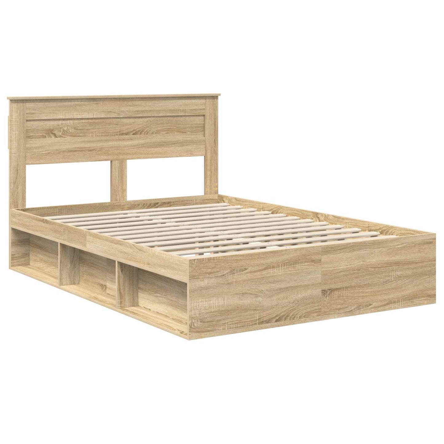 Bed Frame with Headboard Sonoma 160 x 200 cm Solid Pine Wood