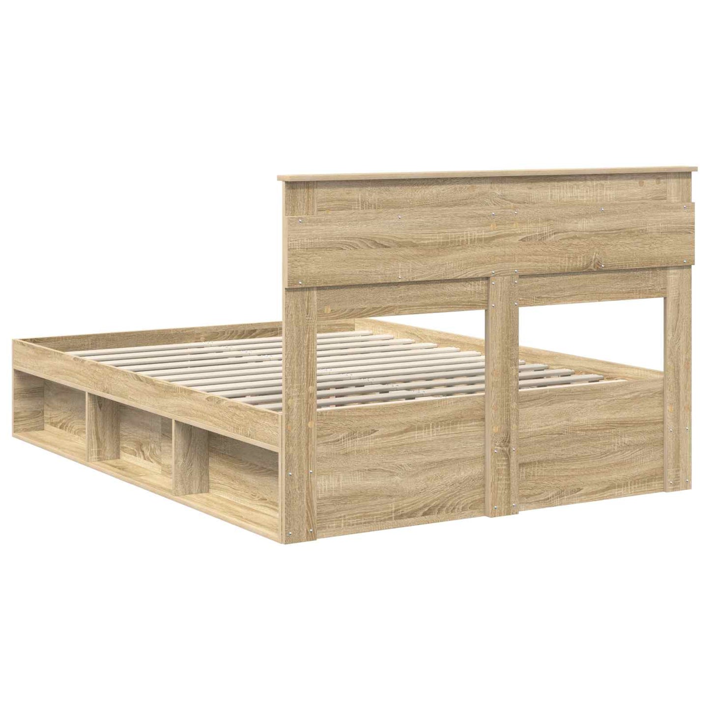 Bed Frame with Headboard Sonoma 160 x 200 cm Solid Pine Wood