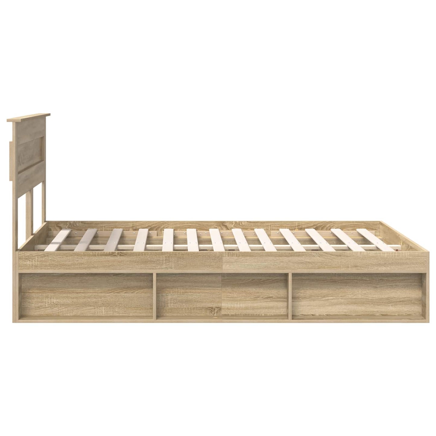 Bed Frame with Headboard Sonoma 160 x 200 cm Solid Pine Wood