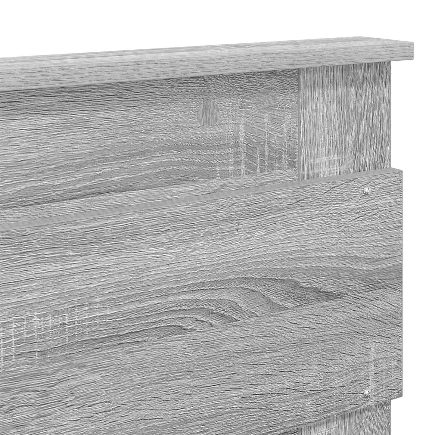 Bed Frame Grey Sonoma 160 x 200 cm Solid Pine Wood