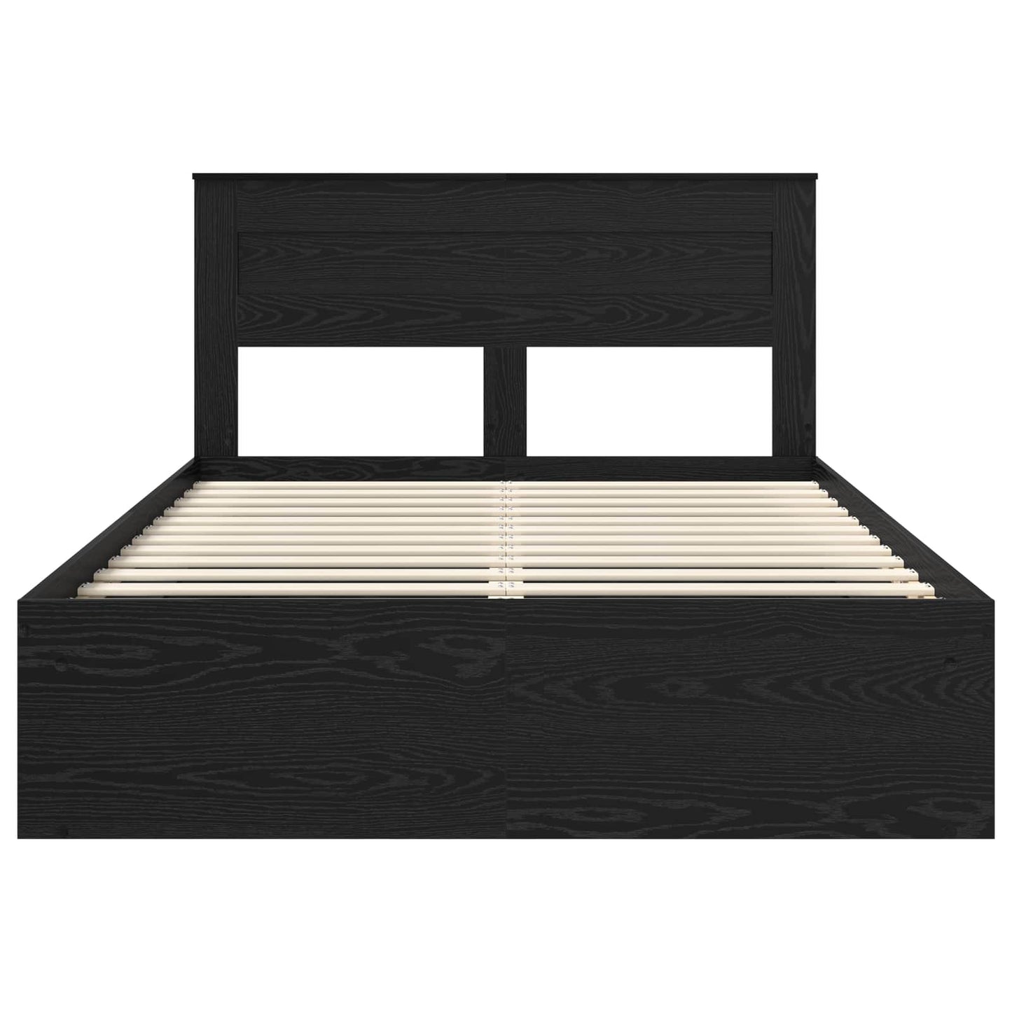 Bed Frame with Headboard Black 150 x 200 cm Solid Pine Wood