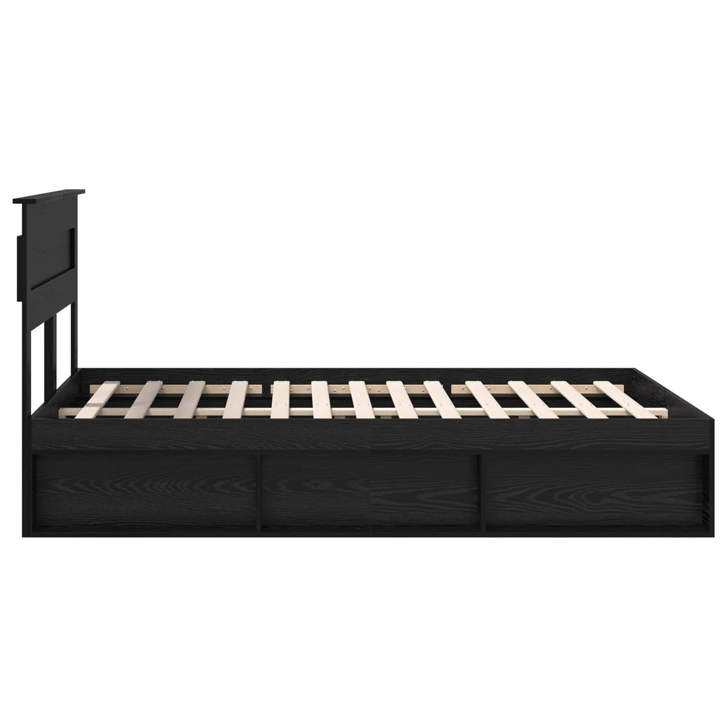 Bed Frame with Headboard Black 150 x 200 cm Solid Pine Wood