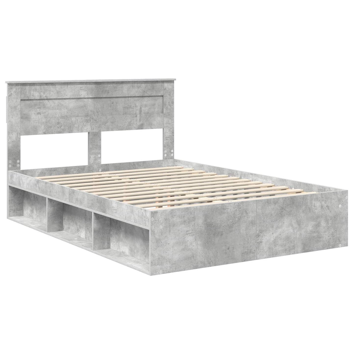 Bed Frame Concerte Grey 150 x 200 cm Solid Pine Wood