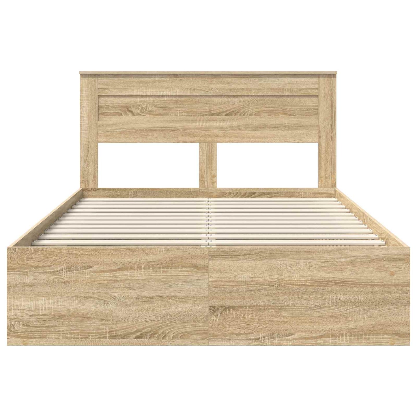 Bed Frame with Headboard Sonoma 140 x 190 cm Solid Pine Wood