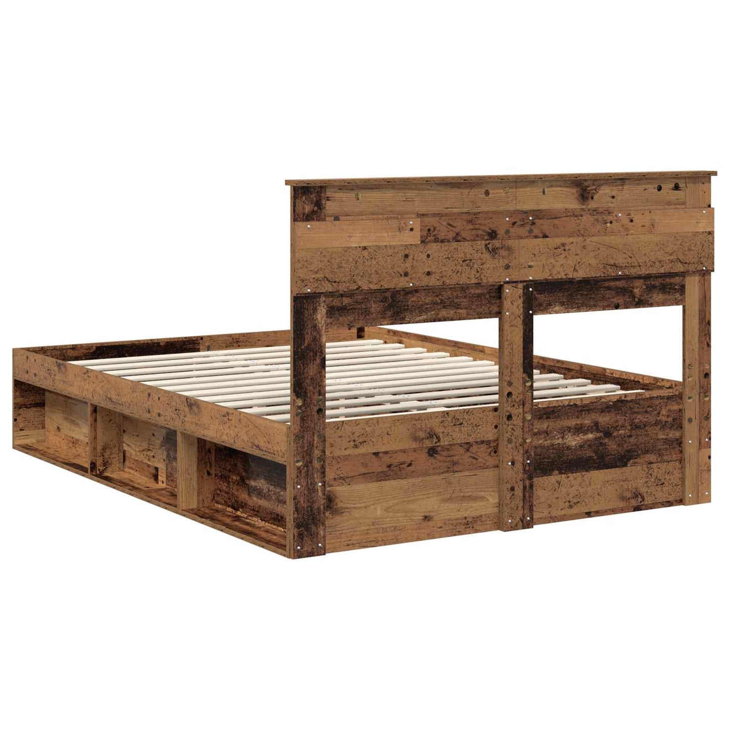 Bed Frame with Headboard Old Wood 140 x 190 cm Solid Pine Wood