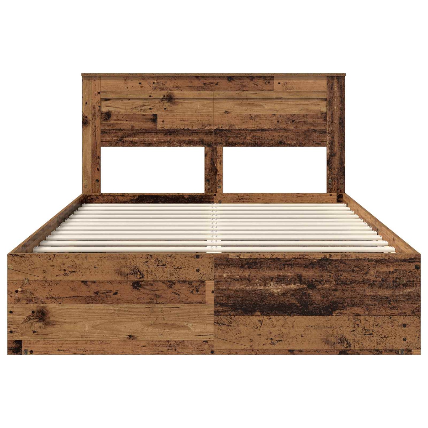 Bed Frame with Headboard Old Wood 140 x 190 cm Solid Pine Wood