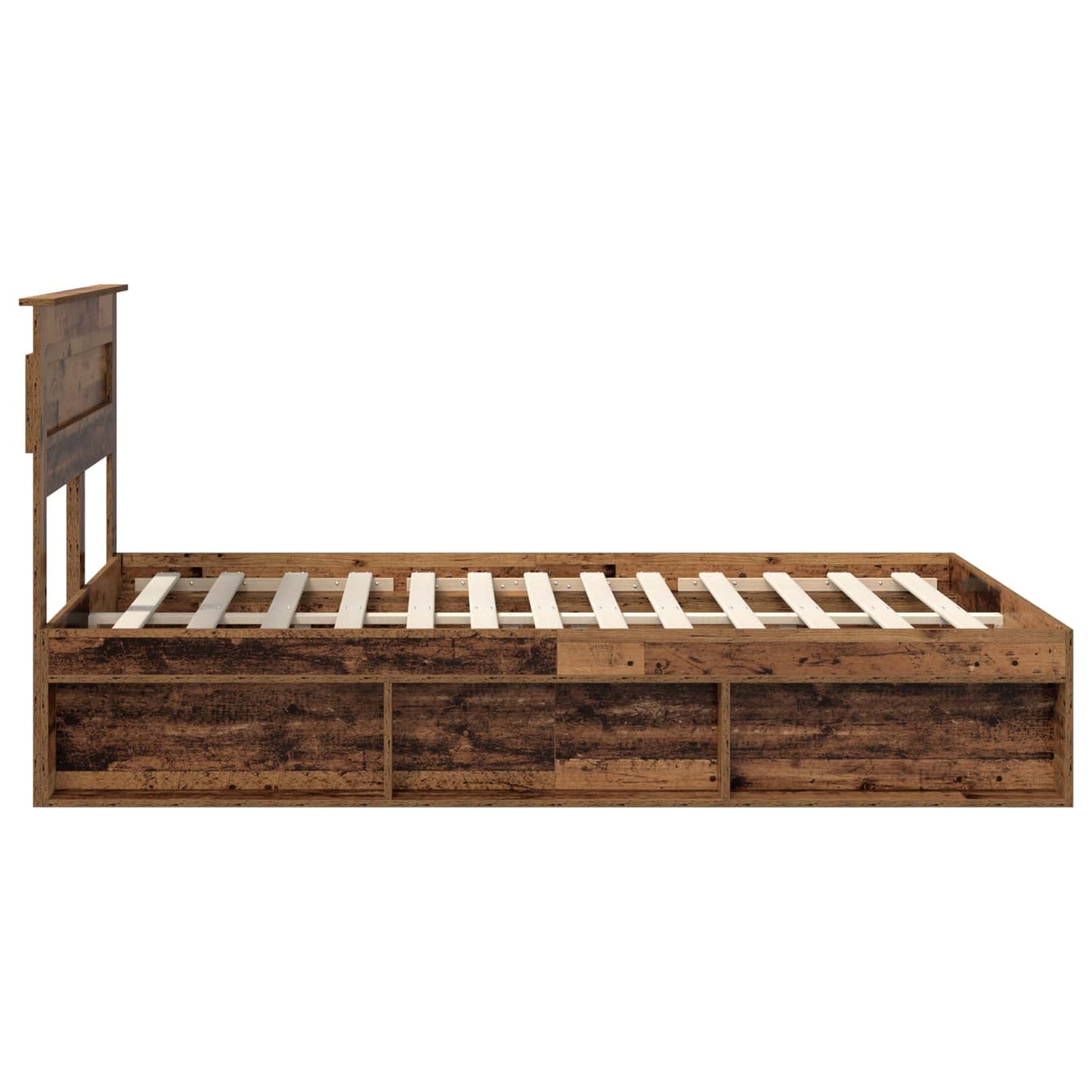 Bed Frame with Headboard Old Wood 140 x 190 cm Solid Pine Wood